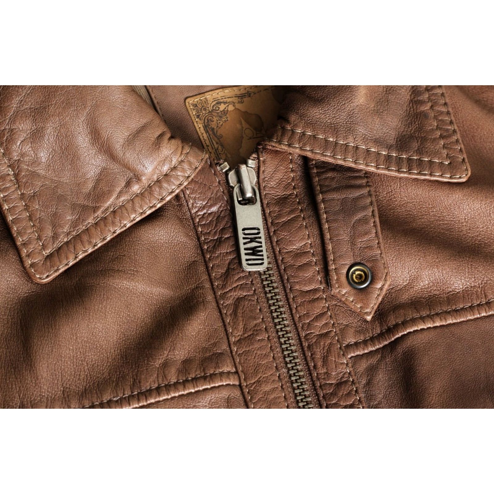 Vintage OAKWOOD Soft Leather Jacket Men L Brown MJ5403 Jacket Mens Leather Coat MJ5403 Size US L / EU 52-54 / 3 - 5 Thumbnail
