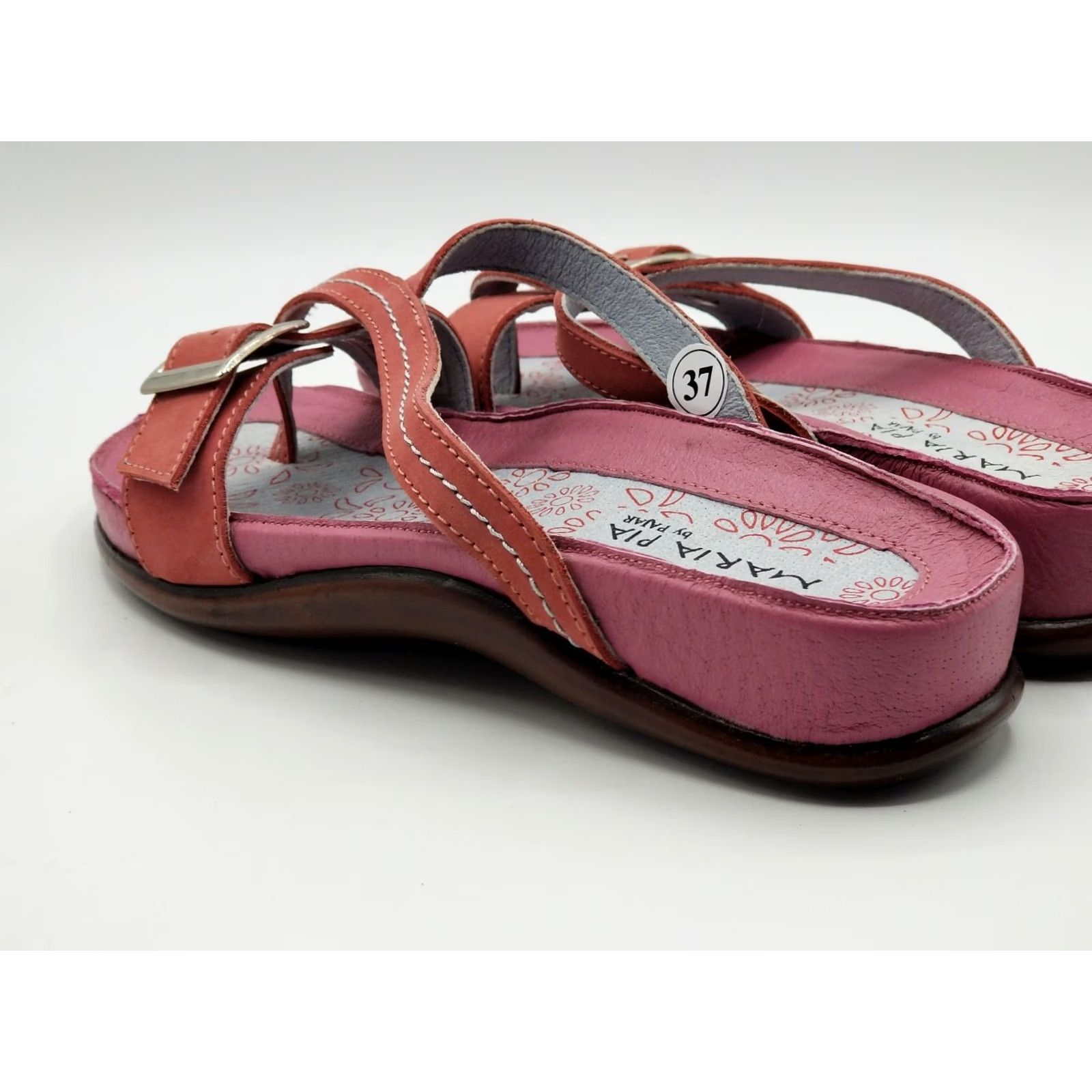 Pajar Pajar Maria Pia Pink Leather Sandals Roma-P01 US 5 EUR 37 Slip-On Womens Sandal Spring Summer Leather Pink Size US 5 / IT 35 - 4 Thumbnail