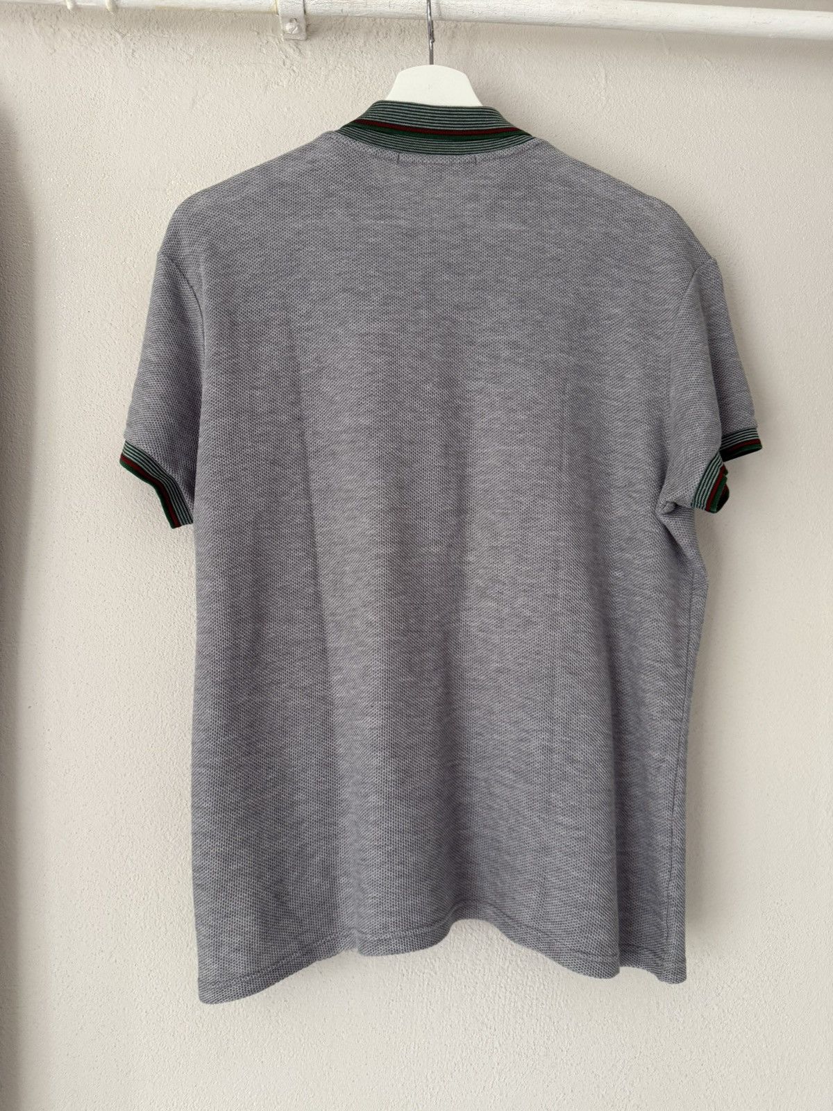 Gucci Grey Polo with Web Stripe Trim Size US L / EU 52-54 / 3 - 2 Thumbnail