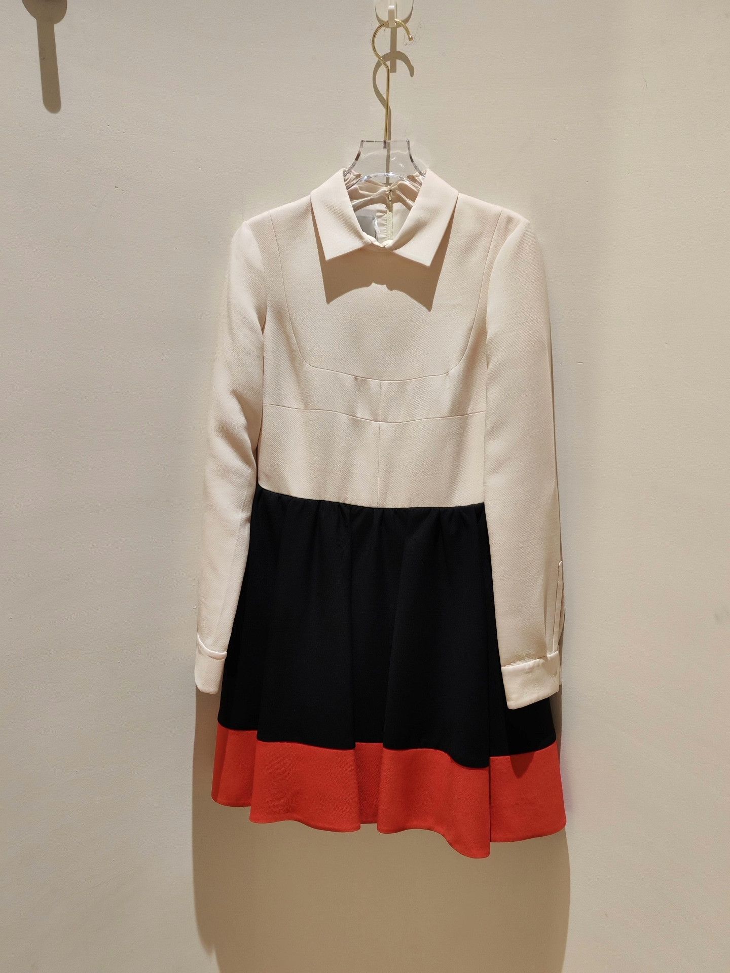 Valentino Valentino Runway Wool Silk Colorblock Dress Size S / US 4 / IT 40 - 1 Thumbnail
