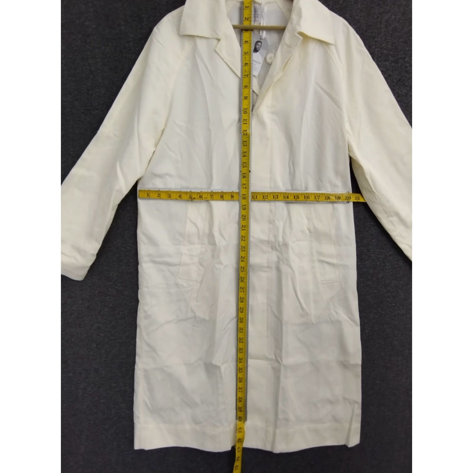 Vintage Stylus Trench Coat Men's S/M Ivory Polyester Blended Fabric Pockets Button Long Coat Style: Trench Coat Size US S / EU 44-46 / 1 - 4 Thumbnail