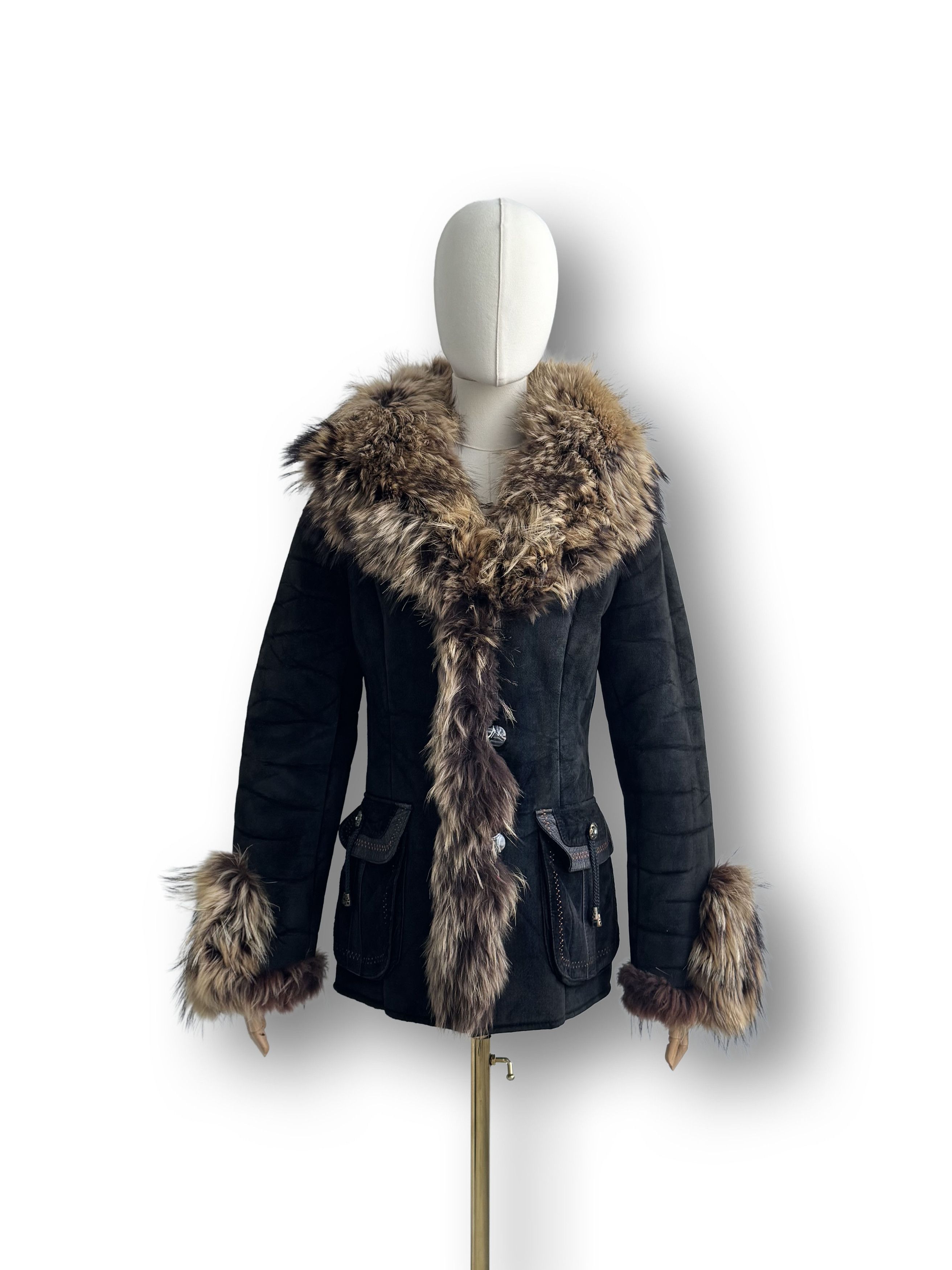Vintage Real Sheepskin Coat With Real Fur Details The 90's(V427) Size M / US 6-8 / IT 42-44 - 1 Thumbnail