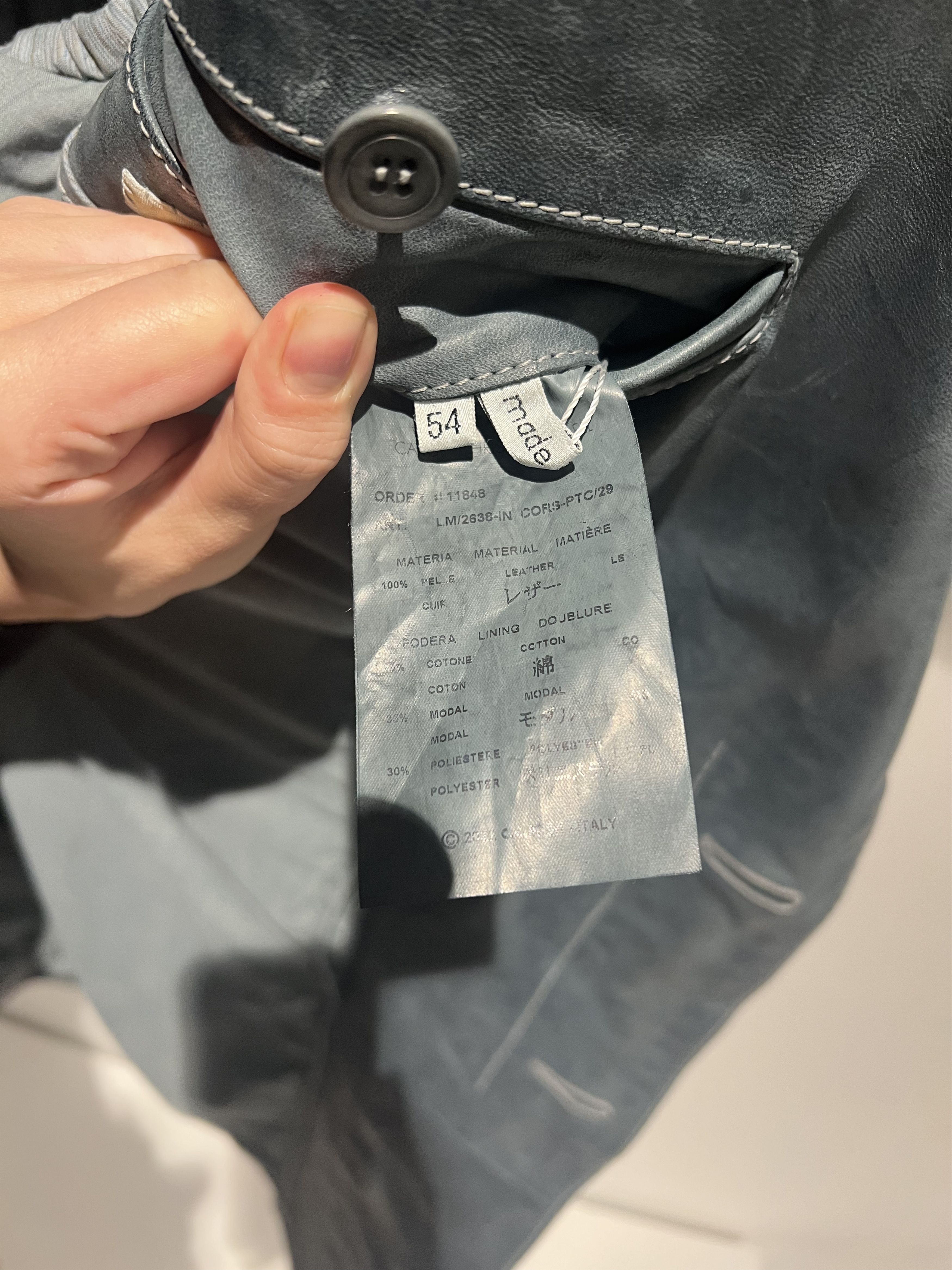 Carol Christian Poell Blue LM/2638-IN CORS-PNC/23 Leather Coat Size US L / EU 52-54 / 3 - 11 Thumbnail