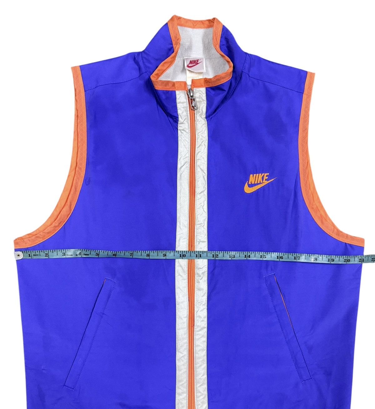 Nike Vtg🌟y2k Nike Multicolor Vest Zipper Jacket Made In Japan Size 40L - 6 Thumbnail
