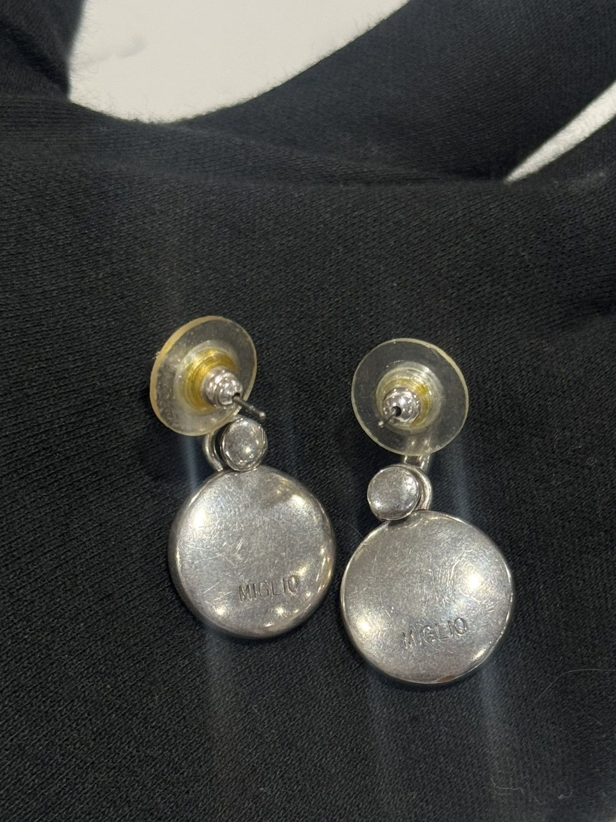 Jewelry Vintage Miglio Crystal Drop Earrings Silver-Tone Halo Design Size ONE SIZE - 11 Thumbnail