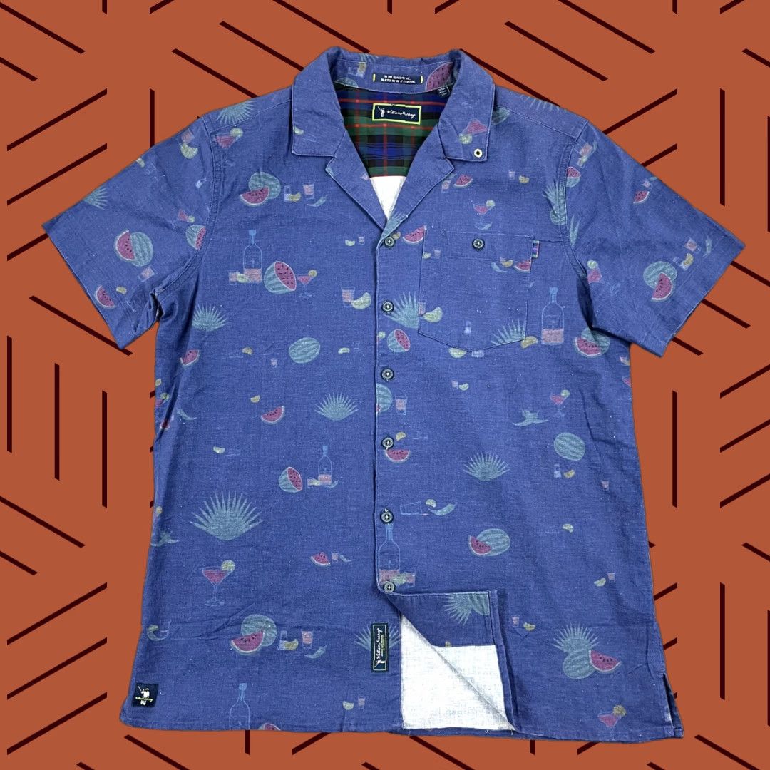 Vintage WILLIAM MURRAY Shirt Mens Small Blue Watermelon Hawaiian Linen Blend Button Up Size US S / EU 44-46 / 1 - 1 Thumbnail