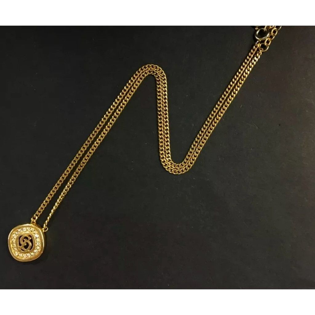 Dior Christian Dior CD logo gold and crystal necklace Size ONE SIZE - 6 Thumbnail