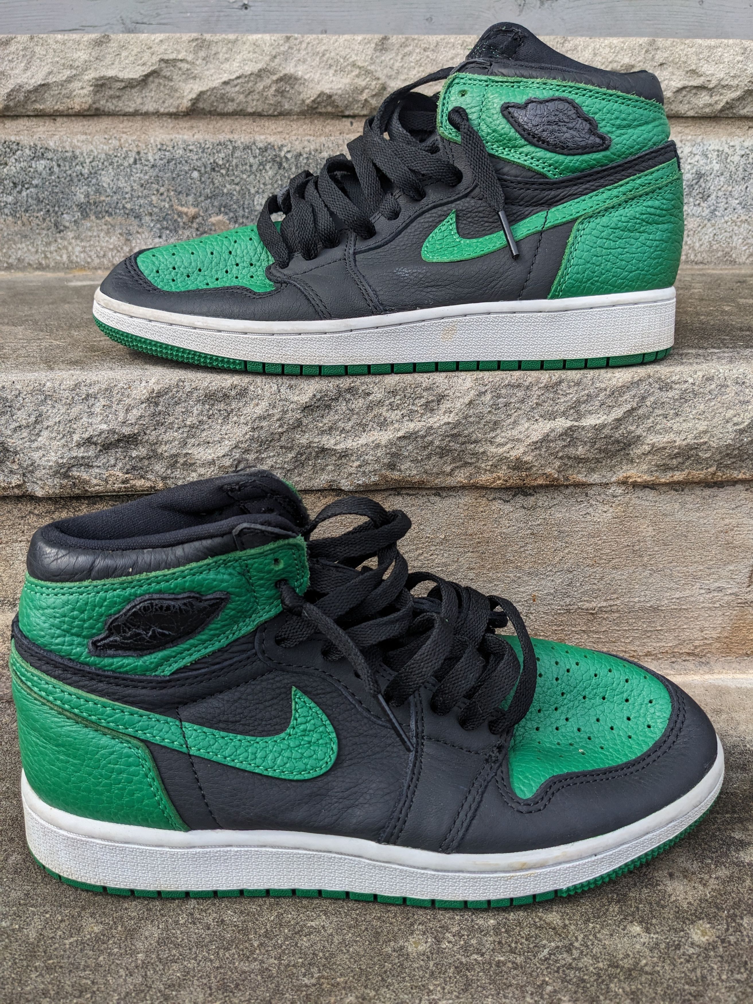 Jordan Brand × Nike Nike Air Jordan 1 GS Pine Green 2.0 575441-030 Youth Size 5Y Size US 5 / EU 37 - 1 Thumbnail