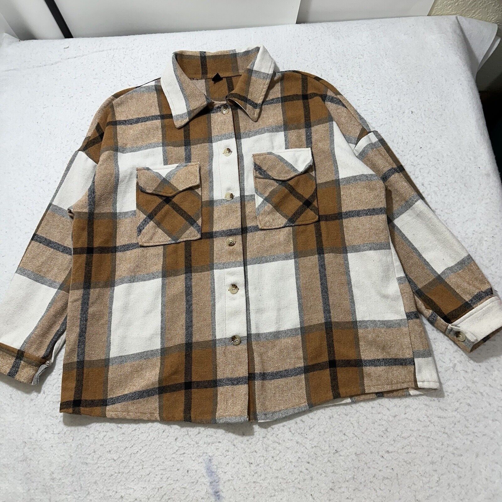 Shein Shein Curve 2XL Button Up Plaid Shirt Shacket Top Pocket Size XXL / US 16-18 / IT 52-54 - 1 Thumbnail