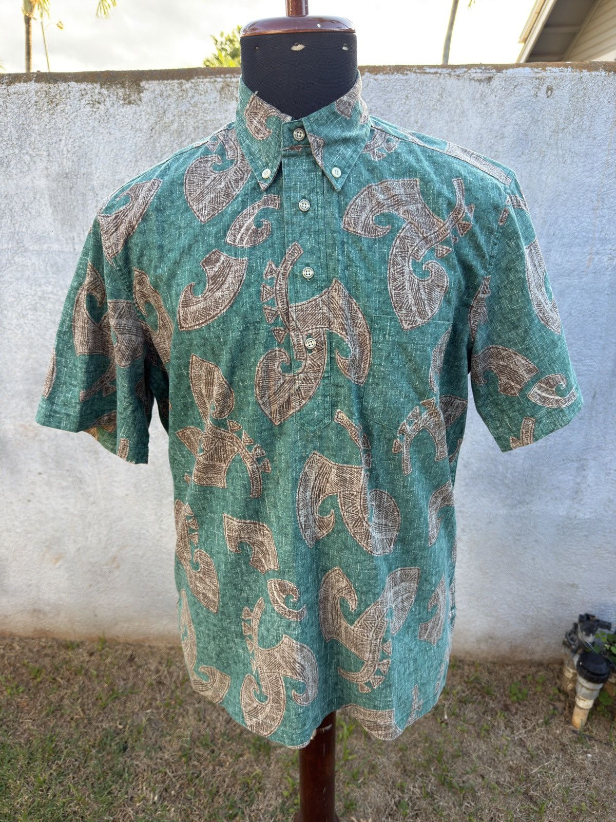 Reyn Spooner PreOwned Reyn Spooner Classic Hawaiian Men's S Green/Brown Size US S / EU 44-46 / 1 - 1 Thumbnail