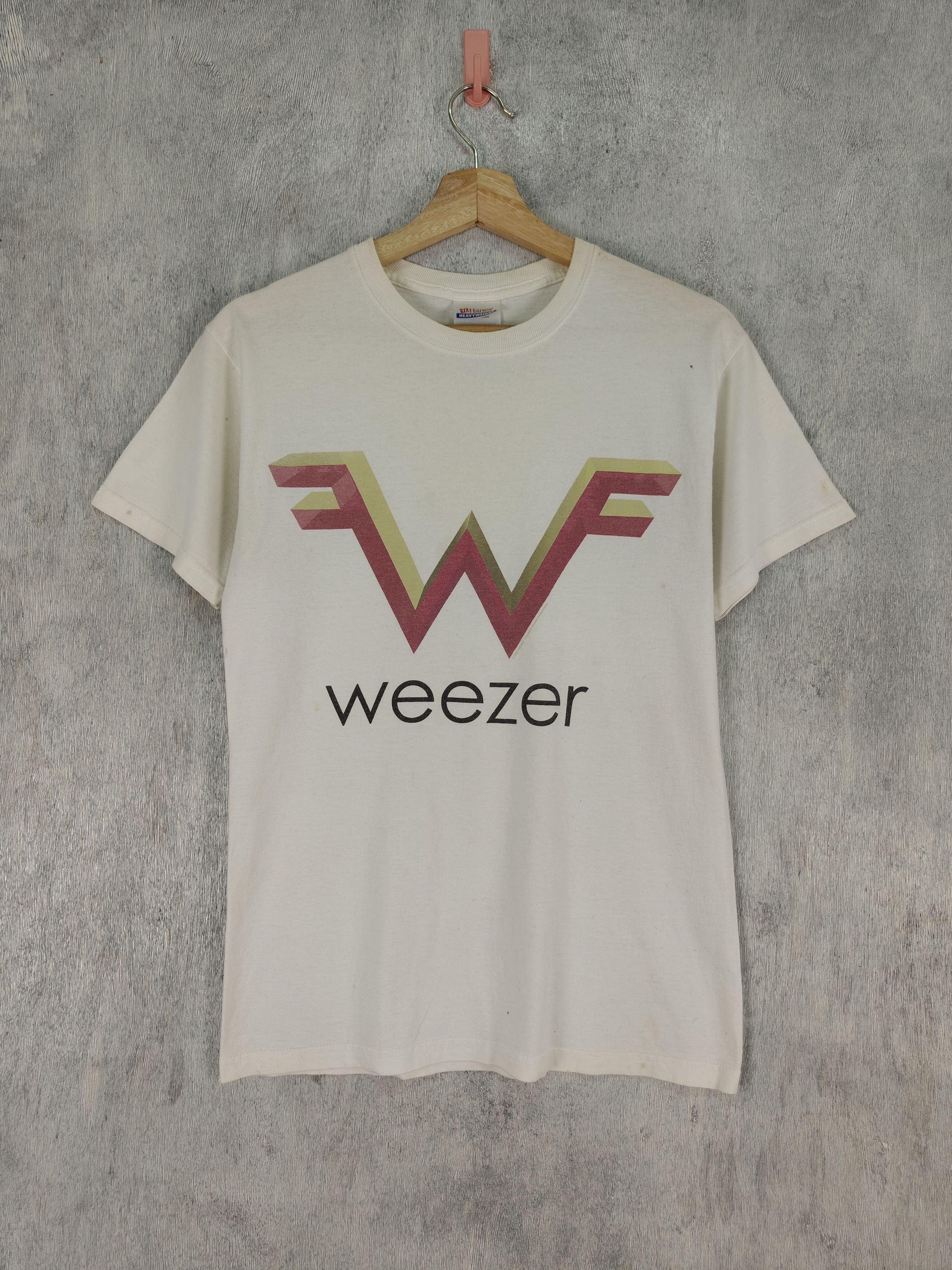 image of Band Tees x Rock Band Vintage Y2K Weezer Rock Band Shirt in Cream, Men's (Size Small)