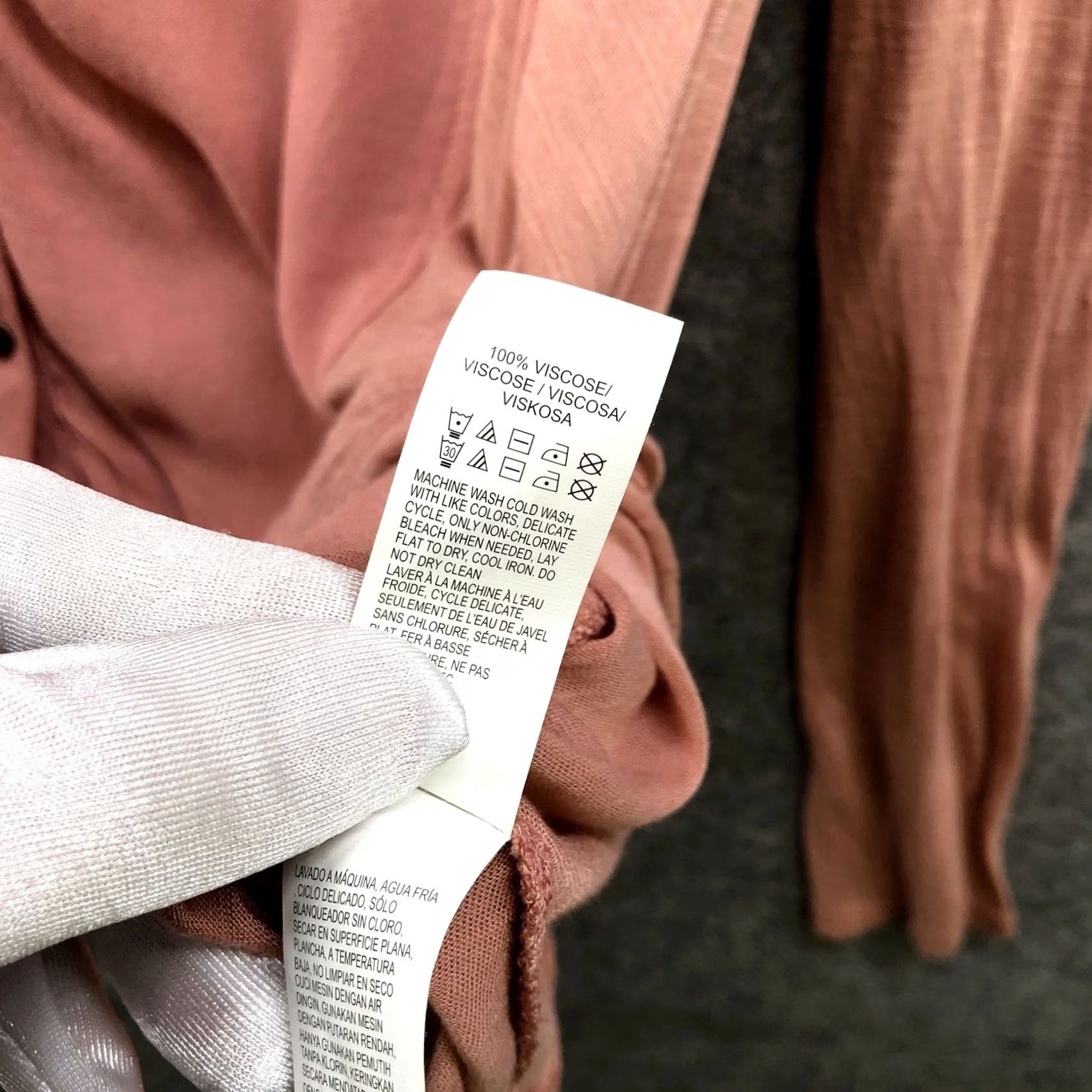 Lucky Brand Lucky Brand Long Sleeve Top Womens XS Pink V-neck Button Front Rayon High Low Blouse Shirt Knit White? Size XS / US 0-2 / IT 36-38 - 6 Thumbnail