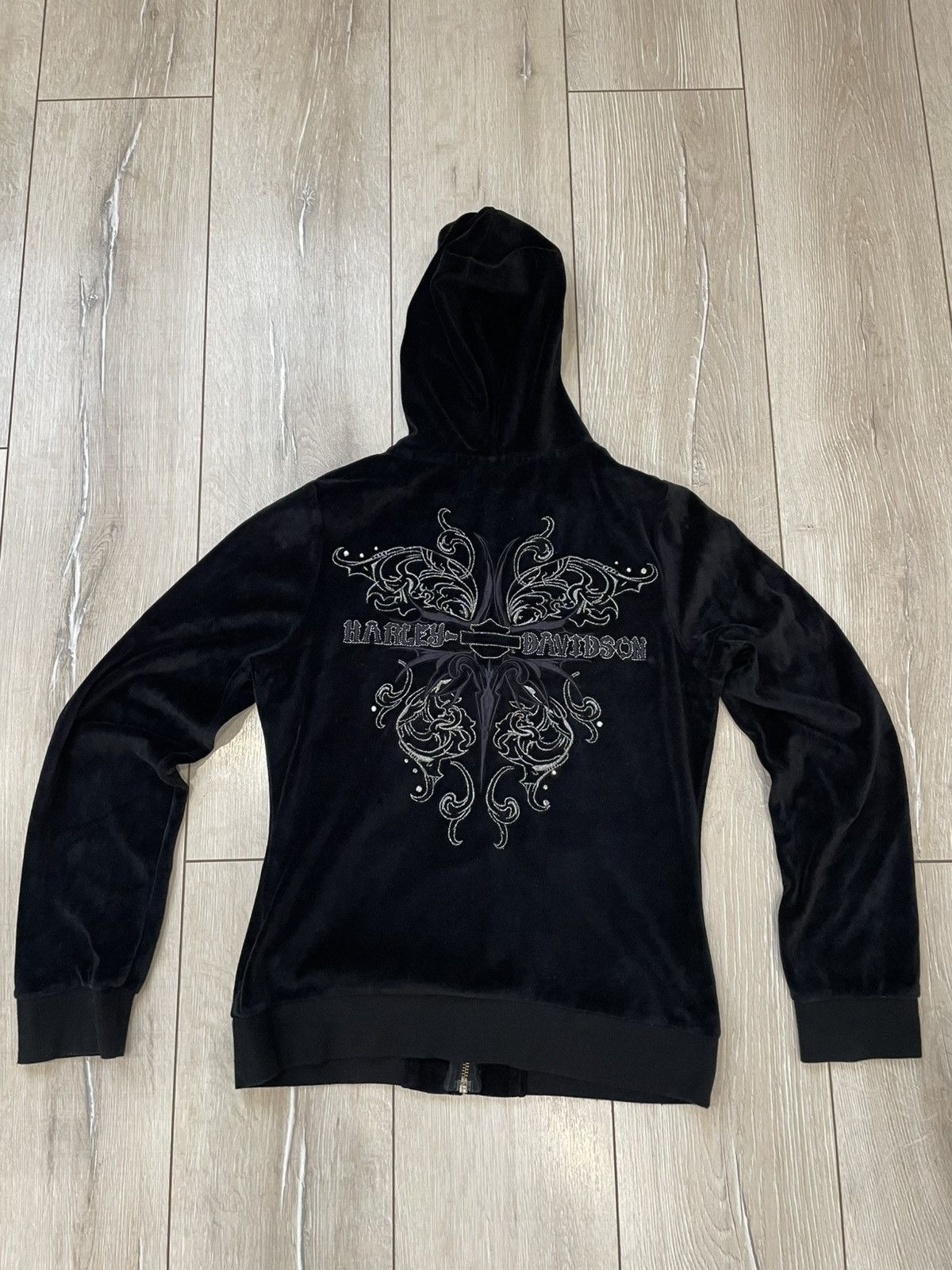 Harley Davidson Harley Davidson Hoodie Womens Pullover Black Size S Velour Size S / US 4 / IT 40 - 1 Thumbnail