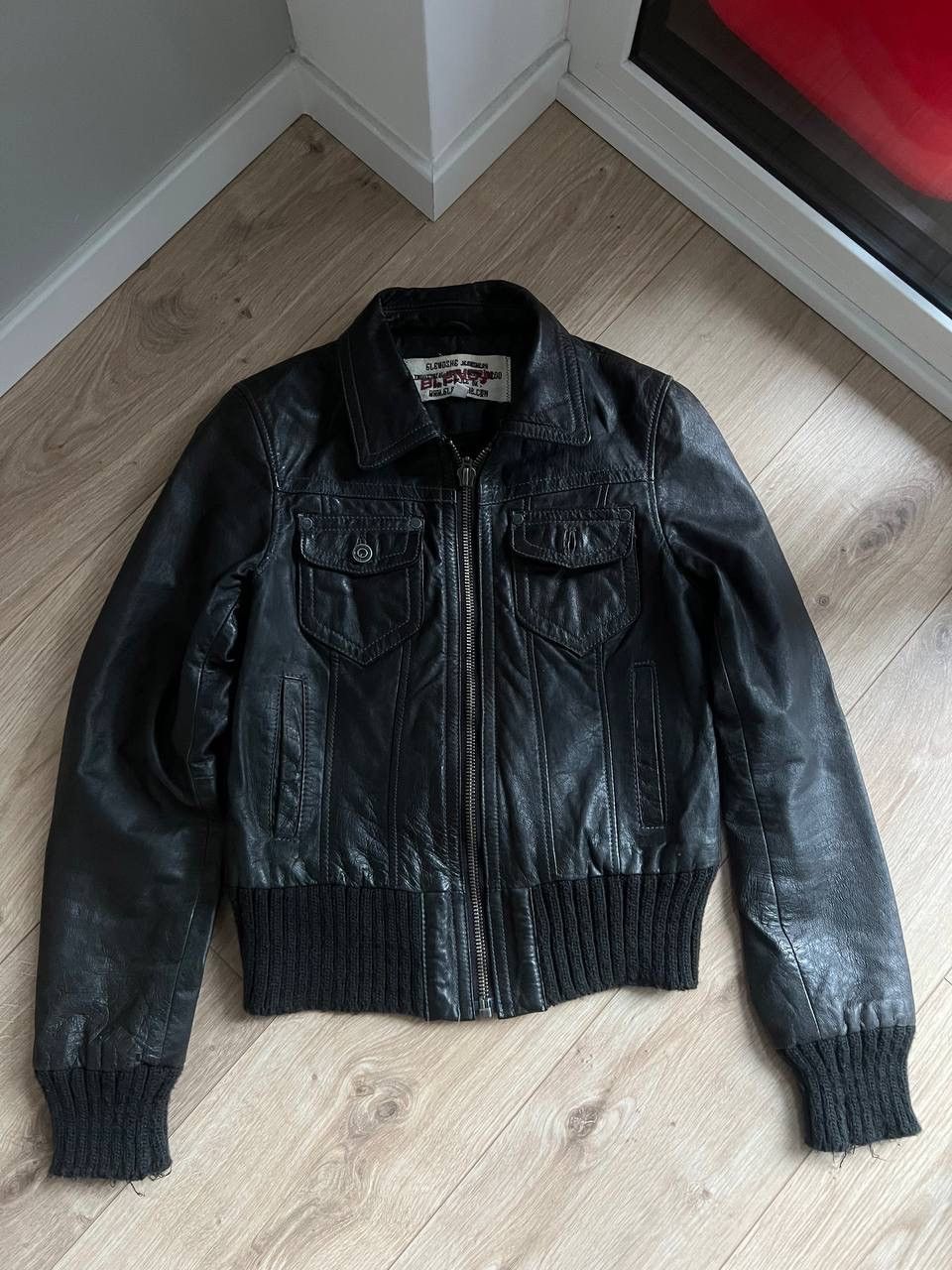 Other Vintage cropped leather jacket y2k bomber swag Size S / US 4 / IT 40 - 2 Thumbnail