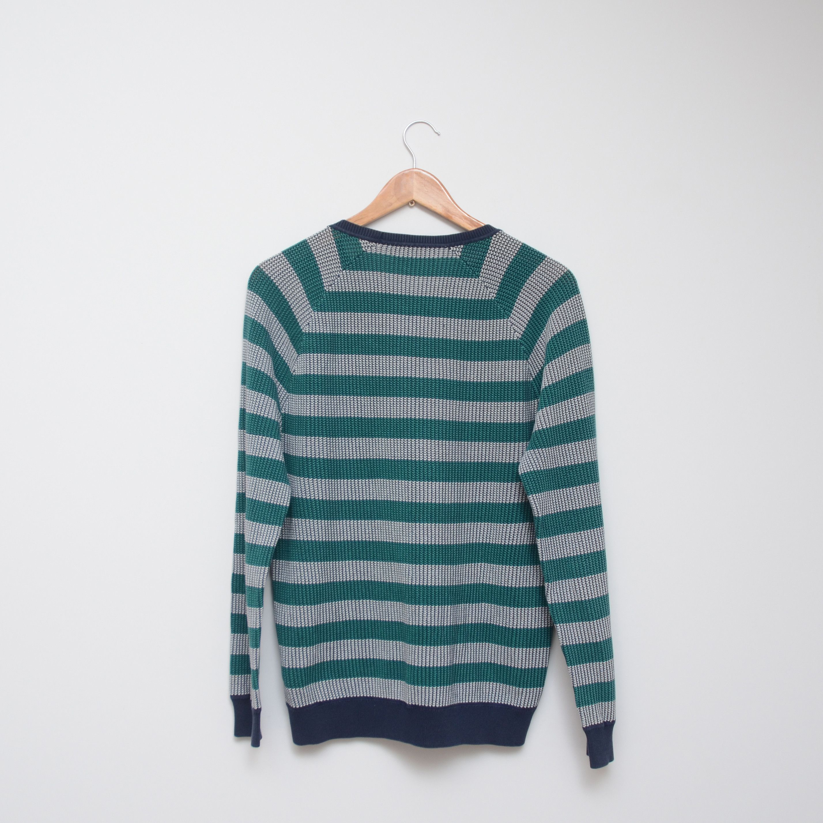 Burberry Burberry Striped Sweater Knit Green Gray Men's Crewneck Size US M / EU 48-50 / 2 - 5 Thumbnail