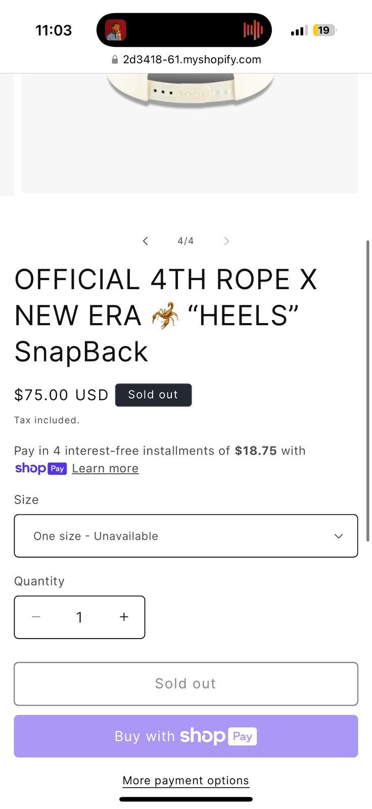 New Era 4th Rope HEELS New era West side Gunn hat new Size ONE SIZE - 5 Thumbnail