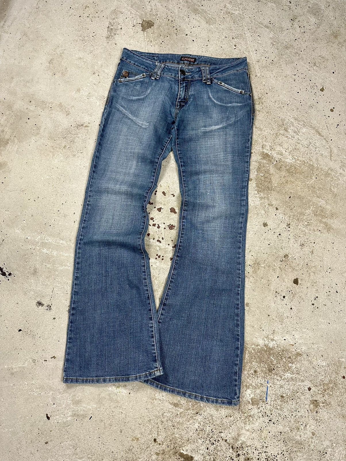 If Six Was Nine × Le Grande Bleu (L.G.B.) × Vintage Vintage Y2K Flare Wide Legs Baggy Denim Pants Size US 30 / EU 46 - 8 Thumbnail