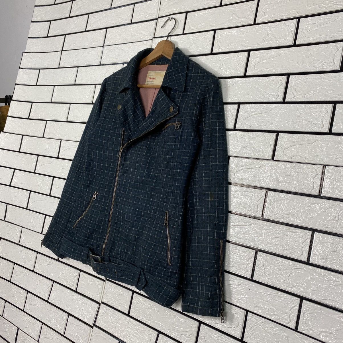 Issey Miyake 📌Biker Jacket Double Collar Nicole Club Tartan Bondage Size US M / EU 48-50 / 2 - 3 Thumbnail