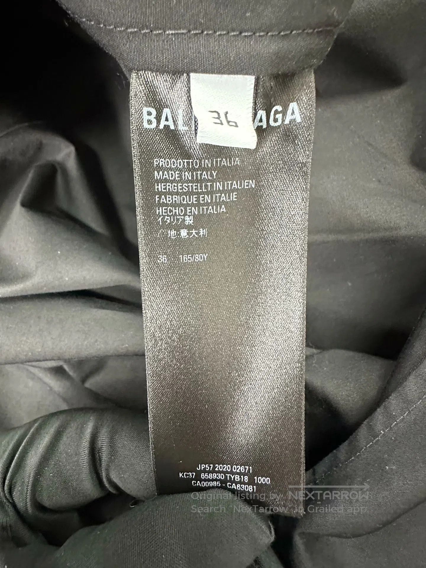 Balenciaga Balenciaga Black Boomerang Logo Long Sleeve Shirt| Size XS / US 0-2 / IT 36-38 - 4 Thumbnail
