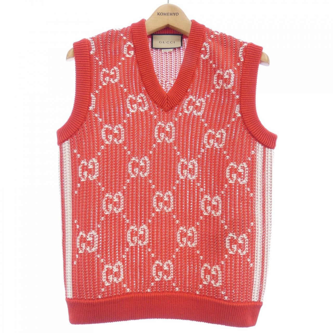Gucci Gucci Gucci Knit Vest Textile Tops 752543XKDF8 DUTY FREE for USA Size ONE SIZE - 1 Thumbnail