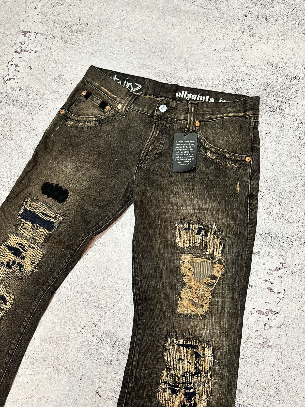 Allsaints × Japanese Brand 90s 🔥🔥 Vintage Allsaints distressed Japanese pants jeans Size 30" / US 8 / IT 44 - 4 Thumbnail