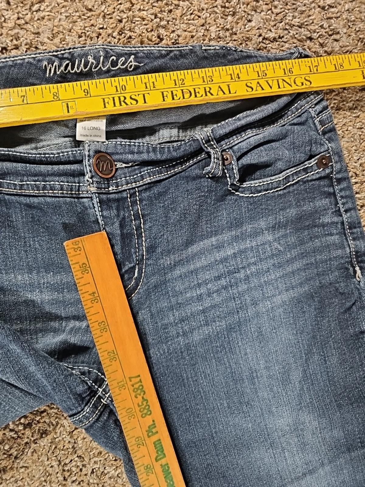 Other Maurices 16 Long Bootcut Jeans Size 38" / US 16 / IT 52 - 3 Thumbnail
