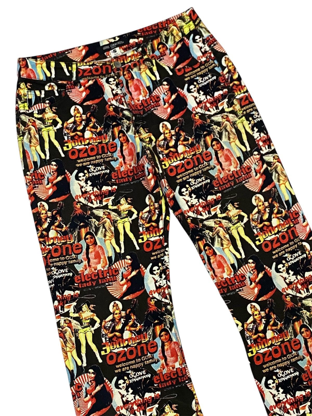 Vintage 💃90s Ozone Communituly Tokyo Cowgirls Printed Bootcut Jeans Size US 28 / EU 44 - 5 Thumbnail