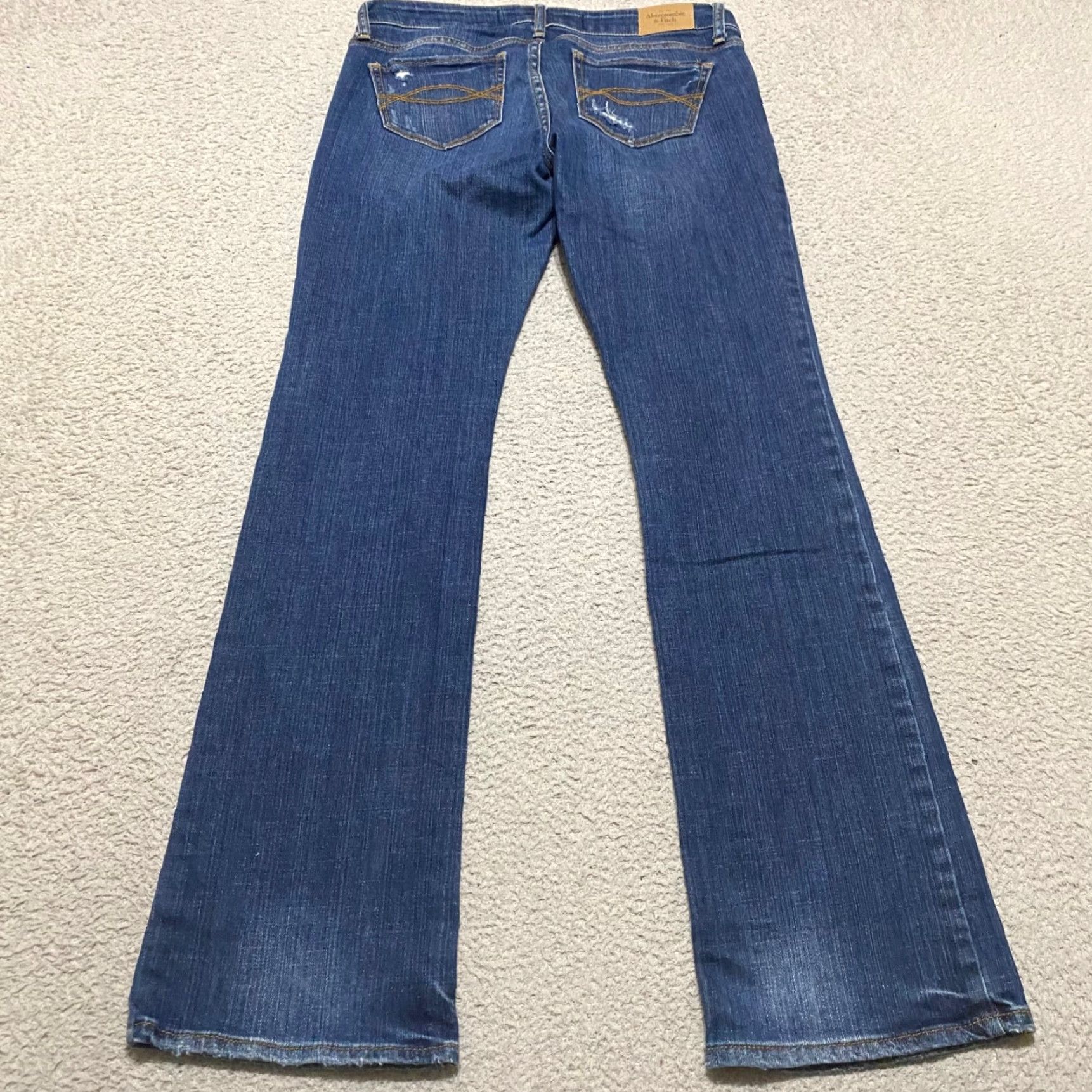 Abercrombie & Fitch Abercrombie & Fitch Womens Jeans Blue Denim 29 in 4 Bootcut Distressed Stretch Regular Size 29" - 2 Thumbnail