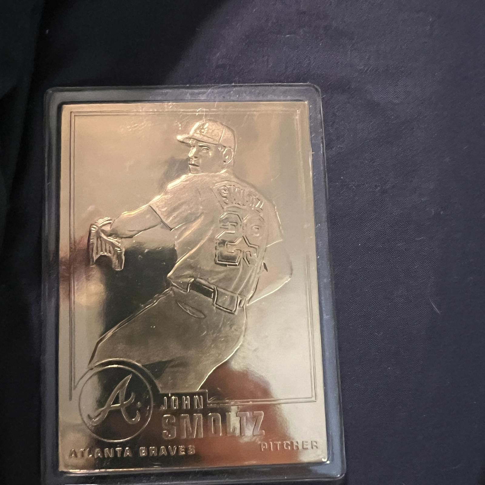 Unknown London John Smoltz Atlanta Braves Gold Tone Baseball Trading Card Size ONE SIZE - 3 Thumbnail