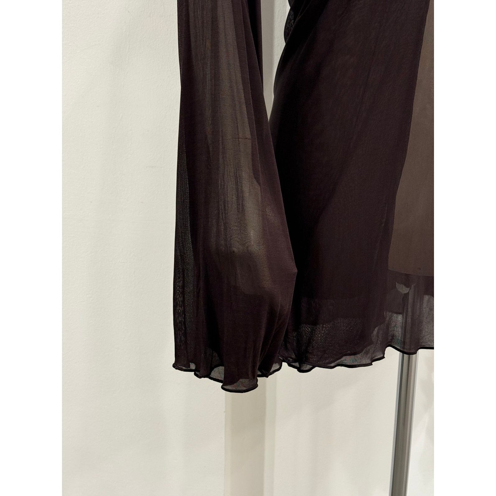 Saint Laurent Paris 2000s Yves Saint Laurent by Tom Ford hybrid sheer blouse Size L / US 10 / IT 46 - 3 Thumbnail
