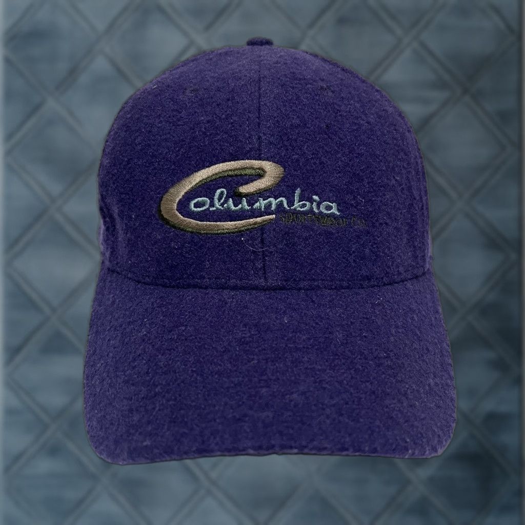 Etro VINTAGE Columbia Sportswear Hat Cap Strap Back Purple Retro Wool Embroidered Size ONE SIZE - 1 Thumbnail