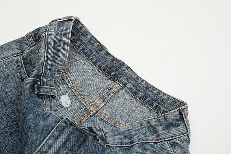 Jean Vintage washed distressed wide-leg cleanfit straight jeans Size US 32 / EU 48 - 4 Thumbnail