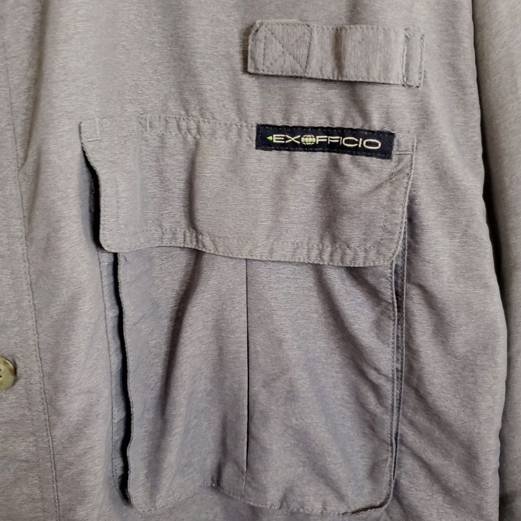 ExOfficio Exofficio Shirt Mens L Blue Logo Long Sleeve Button-Up Pockets Rollup Sl Size US L / EU 52-54 / 3 - 4 Thumbnail
