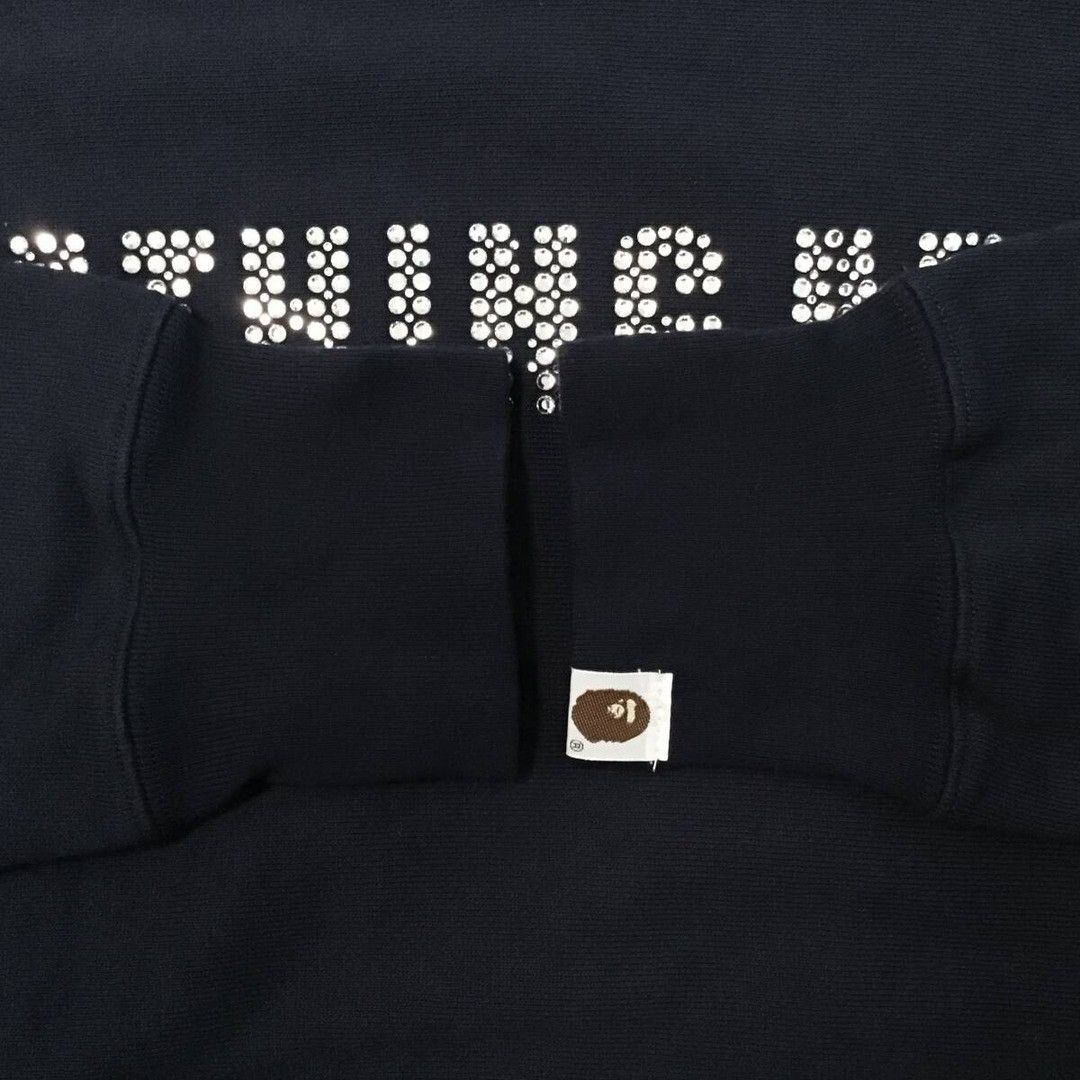 Bape × Swarovski 🔥Vintage🔥 Swarovski BAPE logo pullover hoodie Navy APE NIGO Size US S / EU 44-46 / 1 - 7 Thumbnail