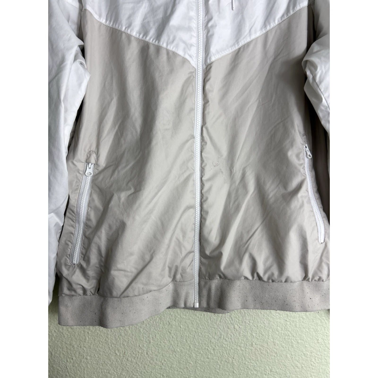 Nike Nike Windrunner Jacket Windbreaker Mens XL White Beige Full Zip Hooded Size US XL / EU 56 / 4 - 6 Thumbnail