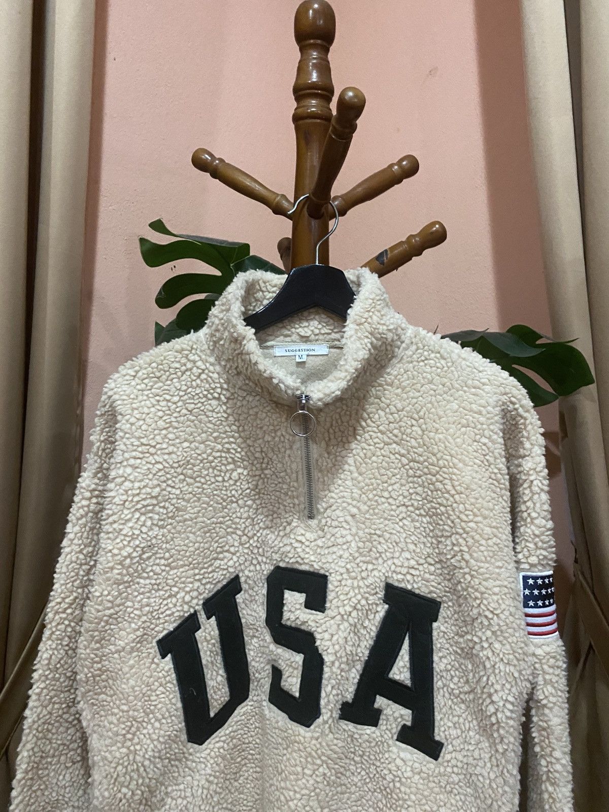 Japanese Brand Vintage USA Sherpa Fleece Pullover Cozy Quarter-Zip Sweater Size US M / EU 48-50 / 2 - 7 Thumbnail