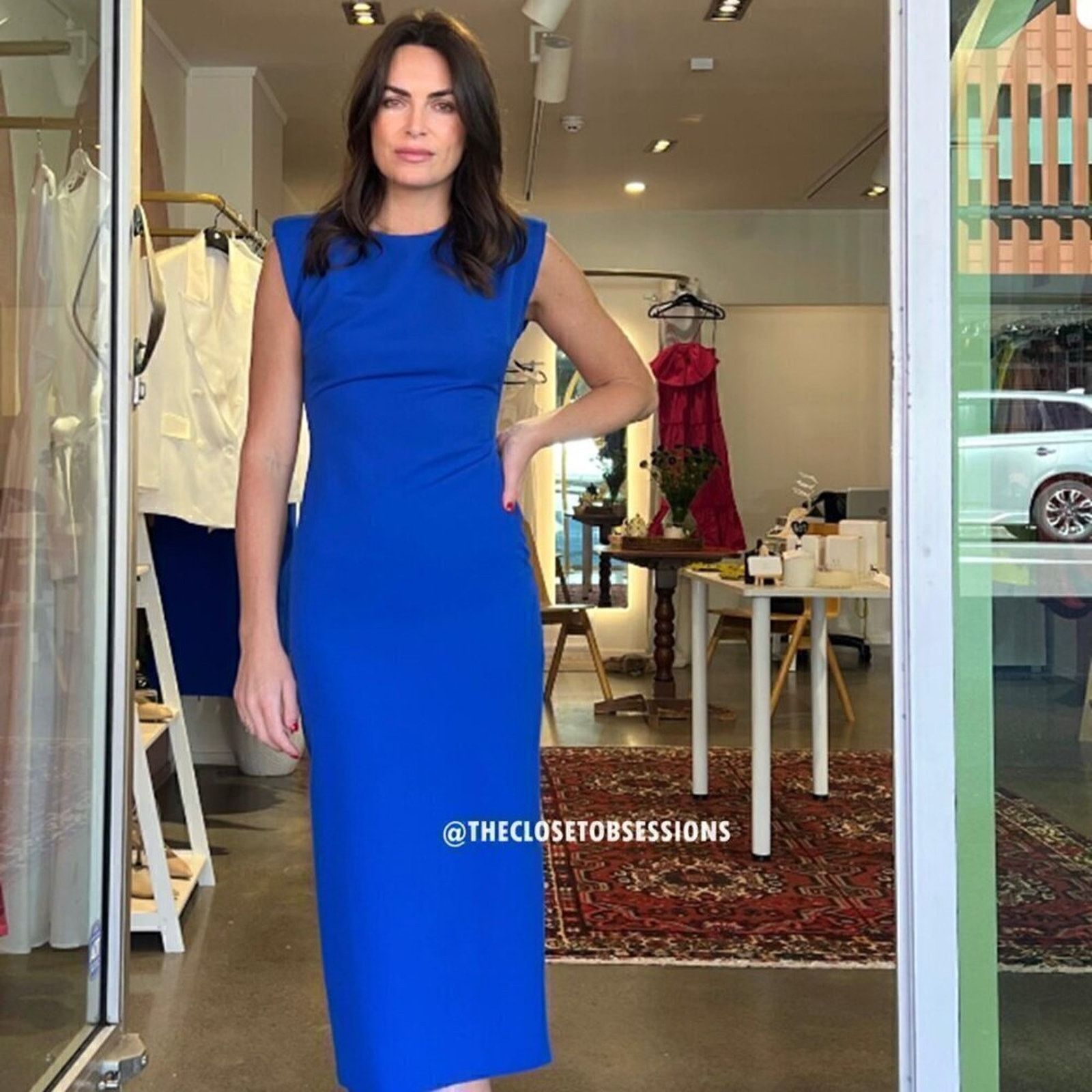 Zara ZARA Blue Shoulder Pad Midi Dress NWT Size M / US 6-8 / IT 42-44 - 9 Thumbnail
