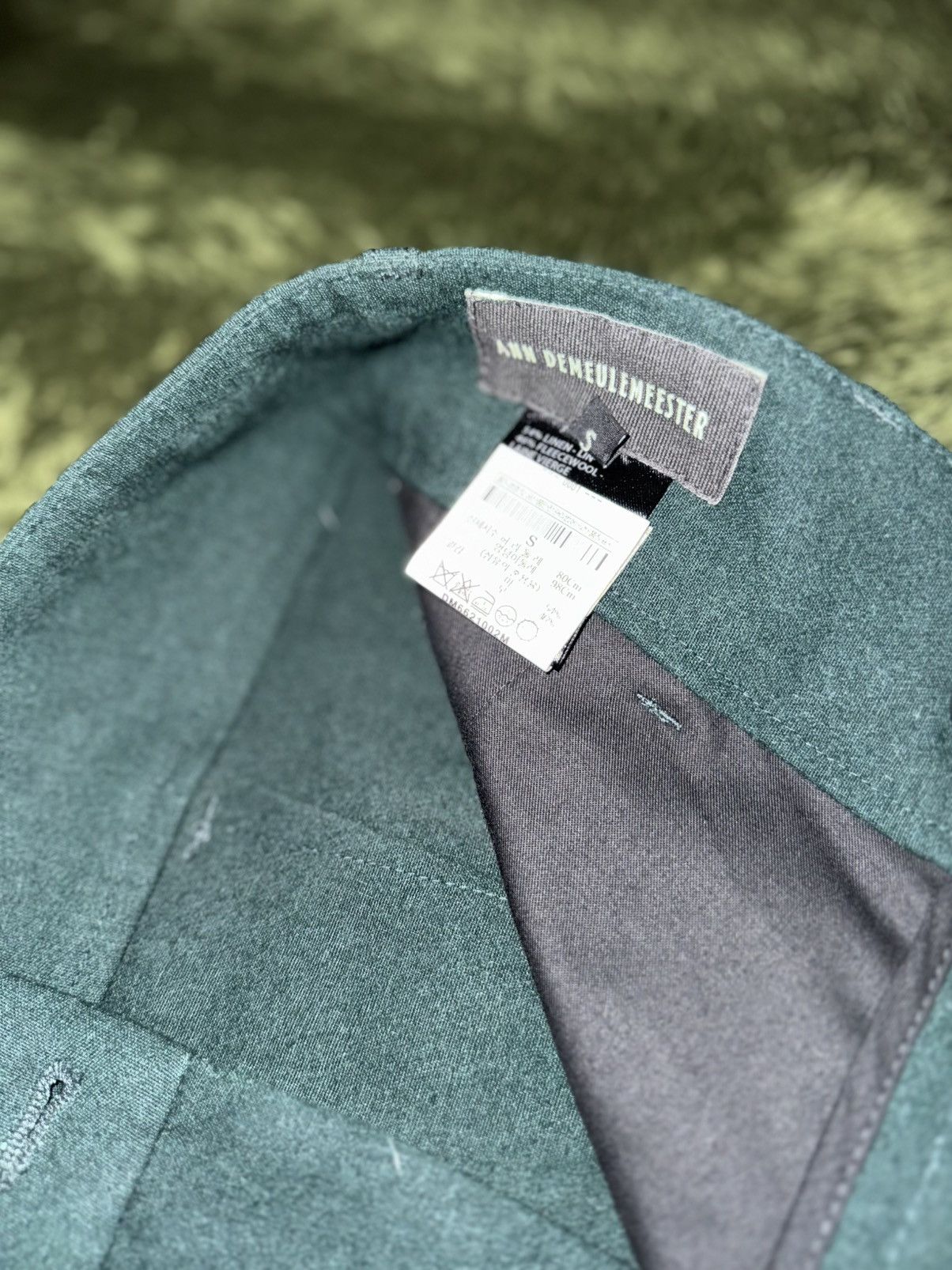 Ann Demeulemeester [S] Ann Demeulemeester Panel Detail Wool Trousers Green Size US 30 / EU 46 - 4 Thumbnail