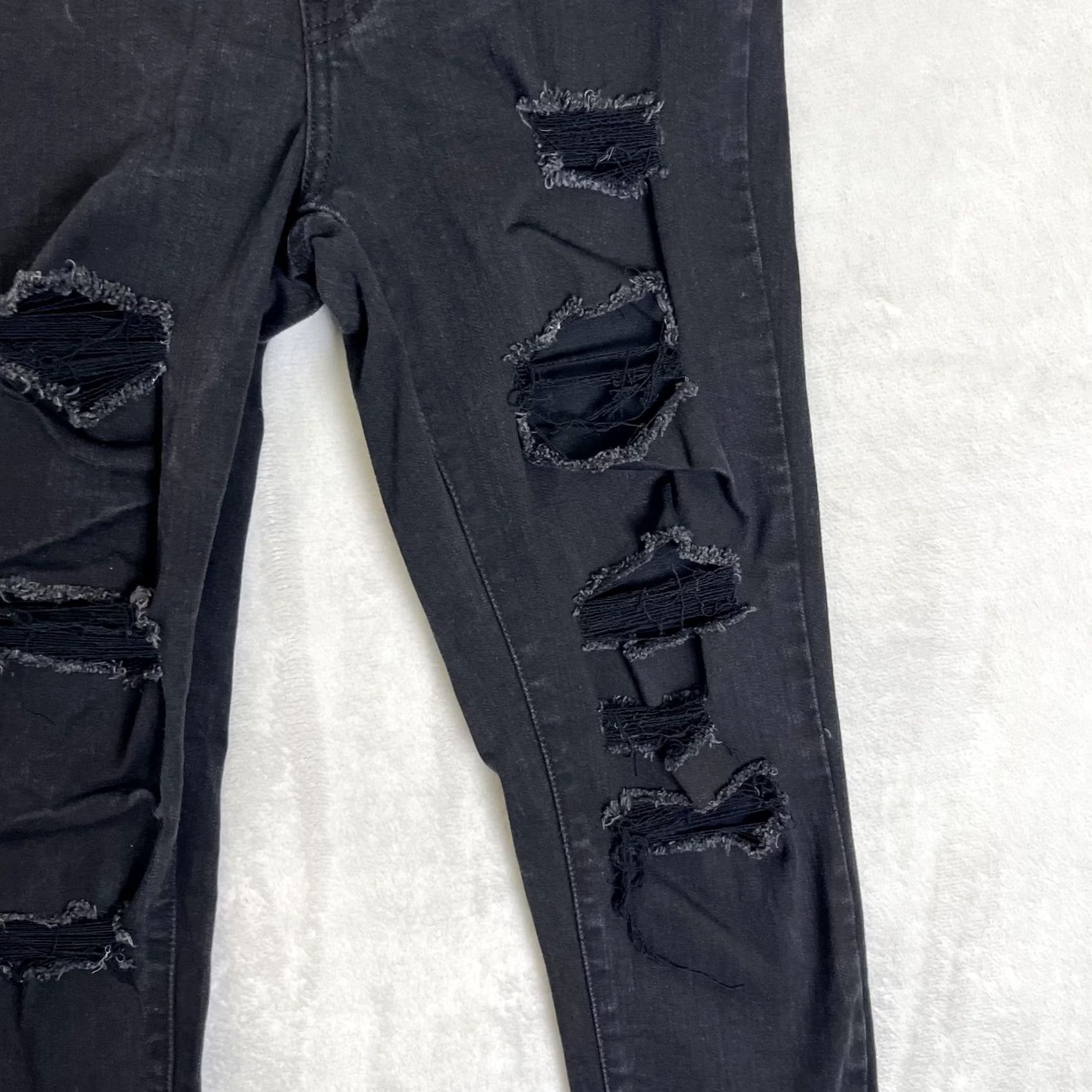 Levi's VINTAGE Levi's Mile High Super Skinny Jeans Womens 28 Black Distressed Stretch Denim Size 28" / US 6 / IT 42 - 3 Thumbnail