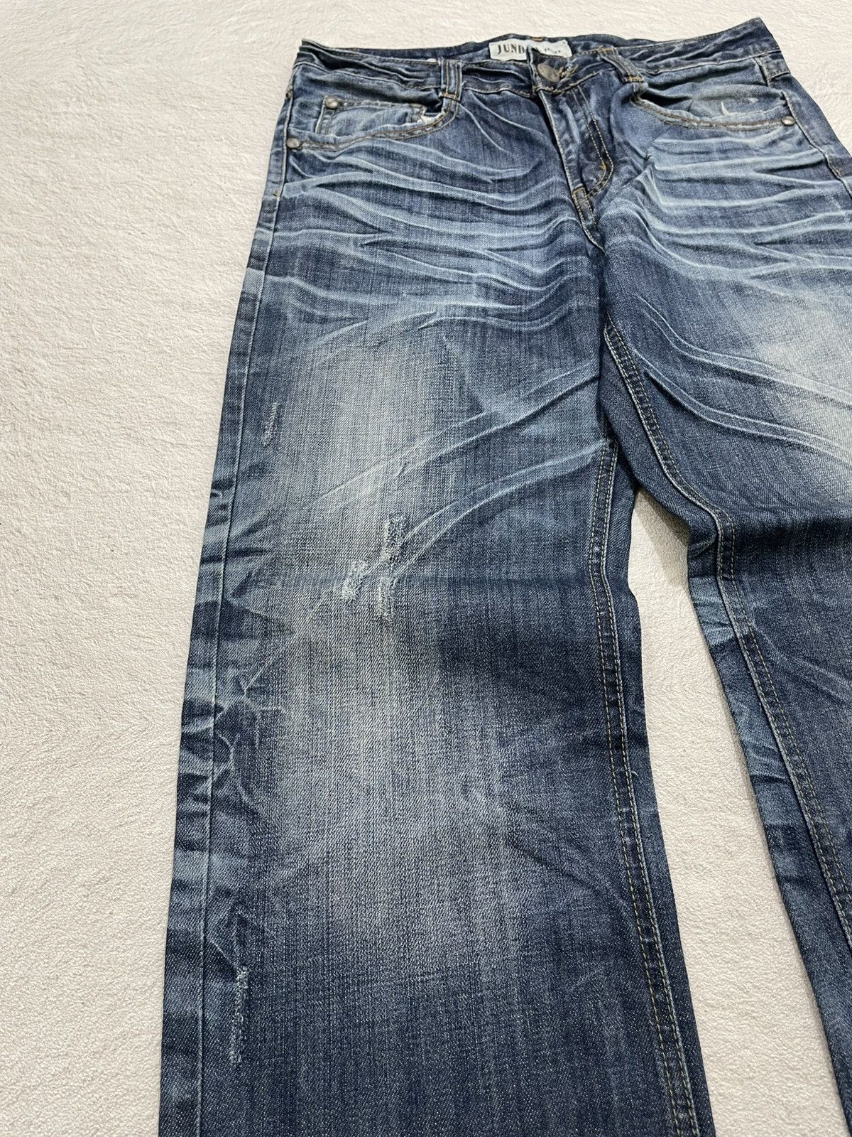 If Six Was Nine 2000s Jundol Distressed Fading Denim Bootcut Size US 32 / EU 48 - 3 Thumbnail