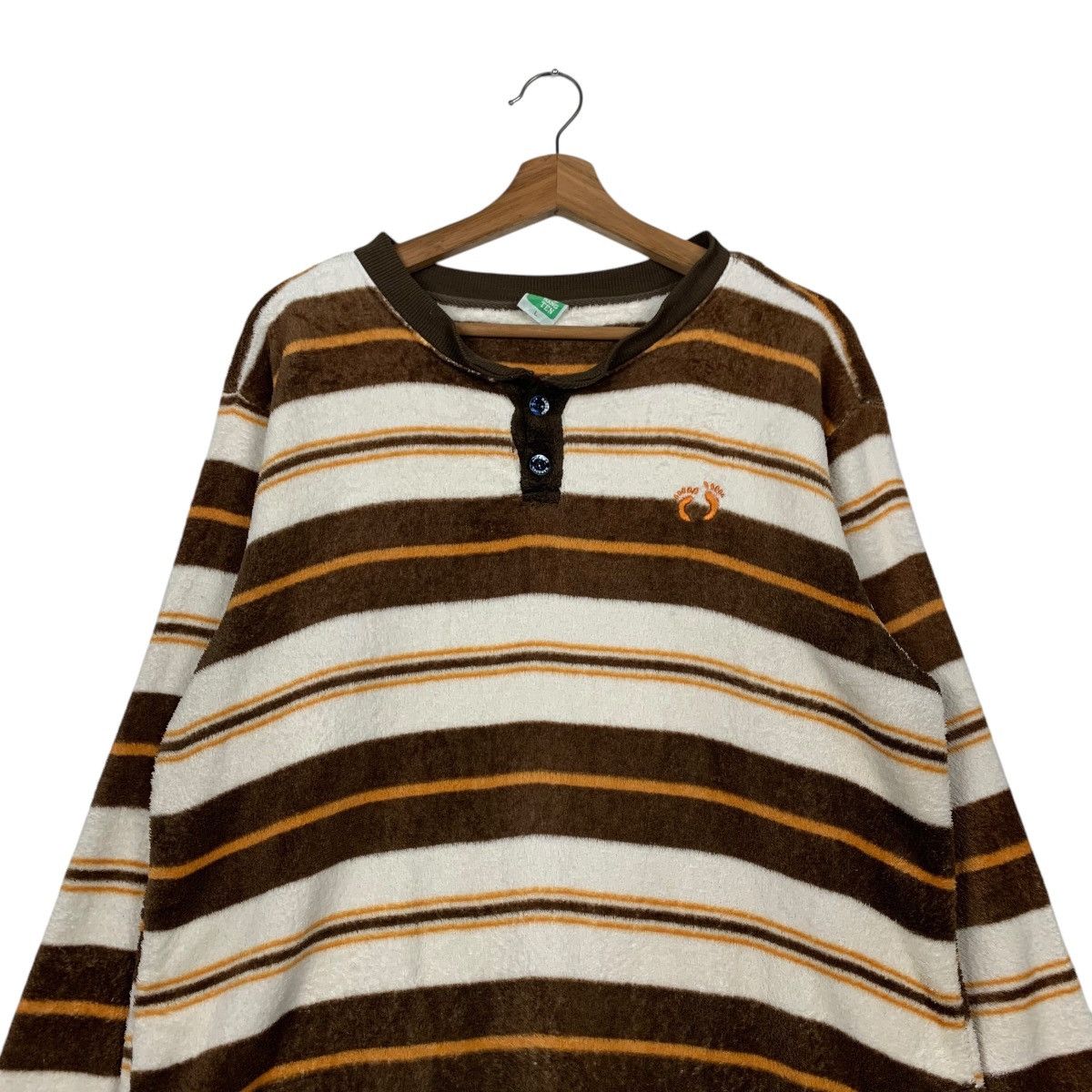 Hang Ten HANG TEN Small Logo Striped Fleece Sweatshirts #2272-C100 Size US L / EU 52-54 / 3 - 2 Thumbnail