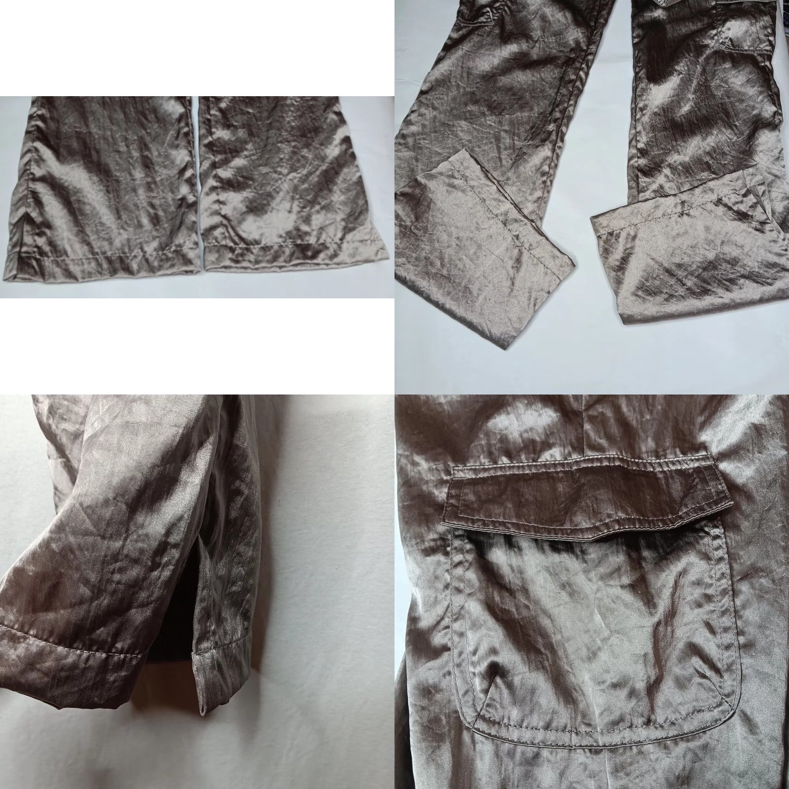 Vintage Y2K City Streets Pants Women Silver Nylon Cargo Shimmery Vintage - 7 Size Size 28" / US 6 / IT 42 - 9 Thumbnail