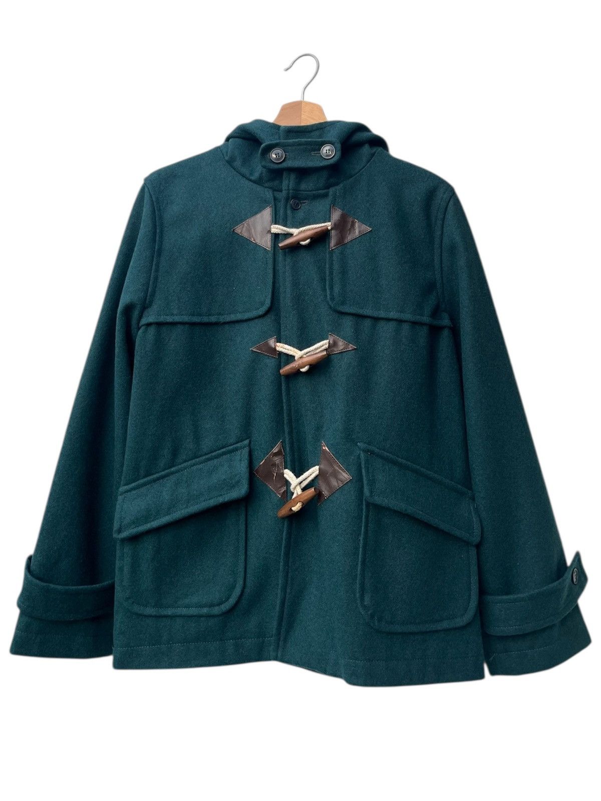 Ne-Net Ne-Net Hoodie Wool Blend Duffle Jacket Size L / US 10 / IT 46 - 1 Thumbnail