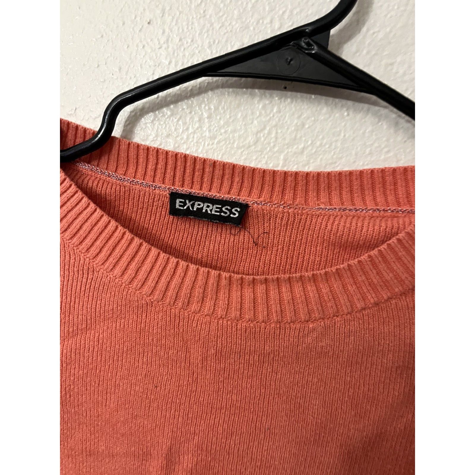 Express Express Women's Medium Pink Colorblock Knit Sweater Long Sleeve Crew Neck Pullover Lightweight Business Casual Size M / US 6-8 / IT 42-44 - 3 Thumbnail