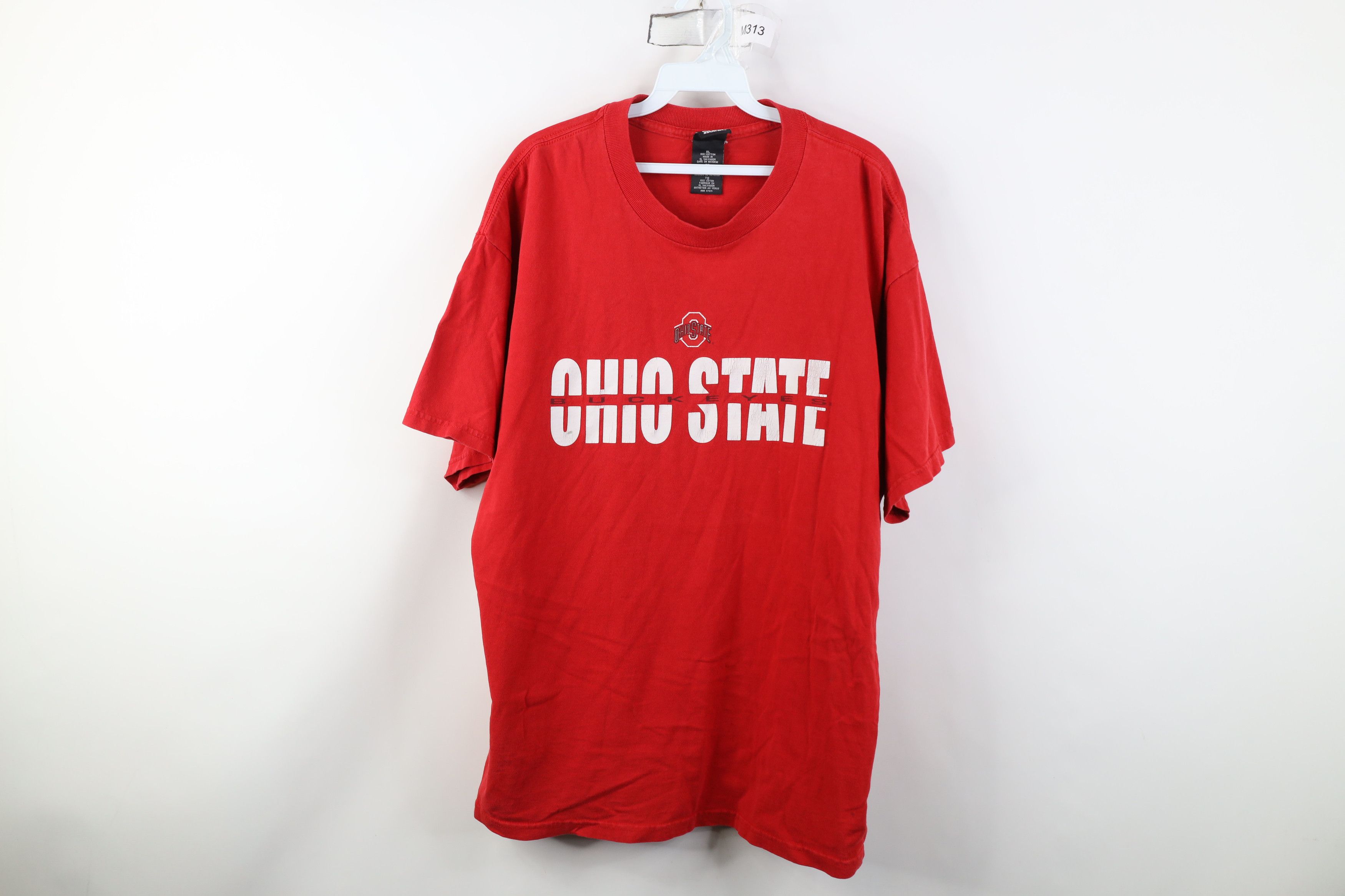 Starter Vintage 90s Starter Ohio State University T-Shirt Red Cotton Size US XL / EU 56 / 4 - 1 Thumbnail