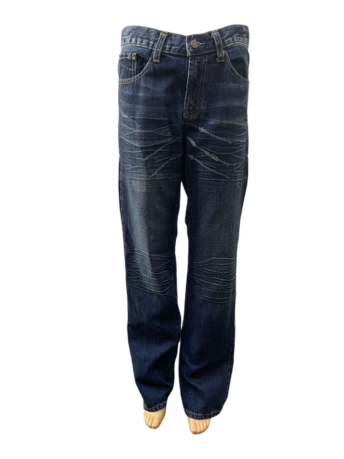 Japanese Brand Designez Japan Asymmetrical illustration Back At Front Jeans Size US 31 - 3 Thumbnail