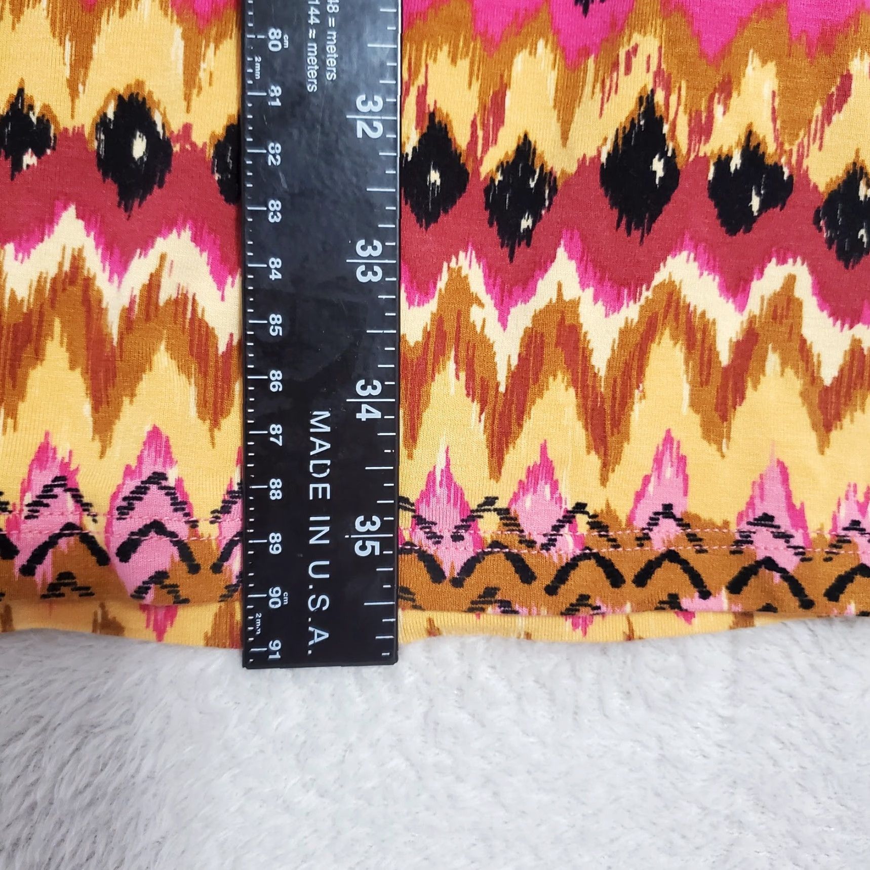 Boden Boden Skirt Women 10 Regular Midi Multicolor Ikat Print Jersey Stretch Elastic Waist Slit Bohemian Size L / US 10 / IT 46 - 6 Thumbnail