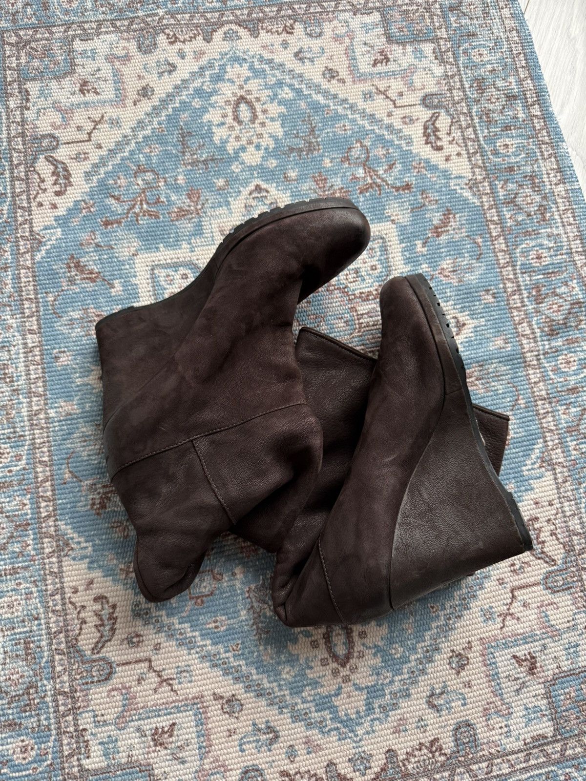 Prada Archive Prada 2000s Leather Knee Wedge Dark Brown Boots Sz41 Size US 11 / IT 41 - 14 Thumbnail