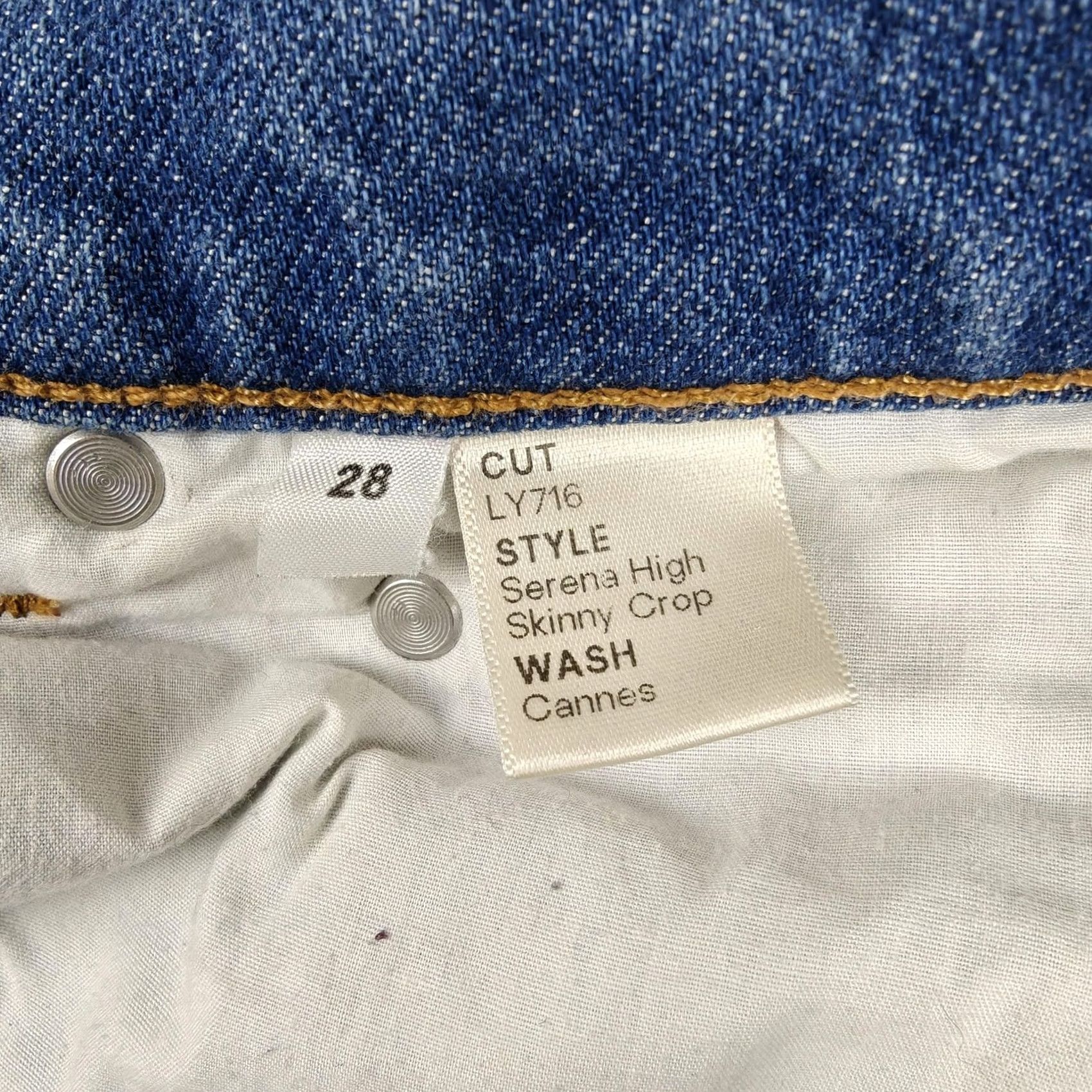 Reformation VINTAGE? No. Reformation Jeans Womens 28 Blue Serena High Skinny Crop Stretch Slim Denim Shirt? Size 28" / US 6 / IT 42 - 4 Thumbnail