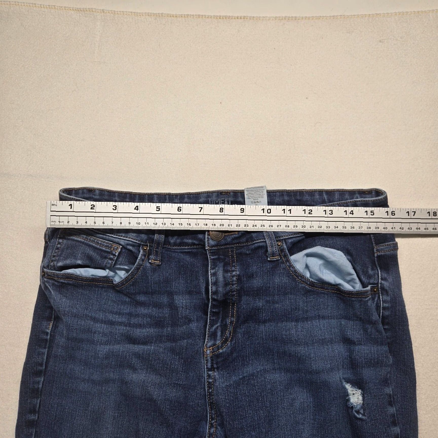 Vintage Time And Tru Jeans Denim Blue Dark Wash Skinny Mid Rise 16 Regular Women Blue Stretch Pockets 2010s Jeans Women Size 38" / US 16 / IT 52 - 5 Thumbnail